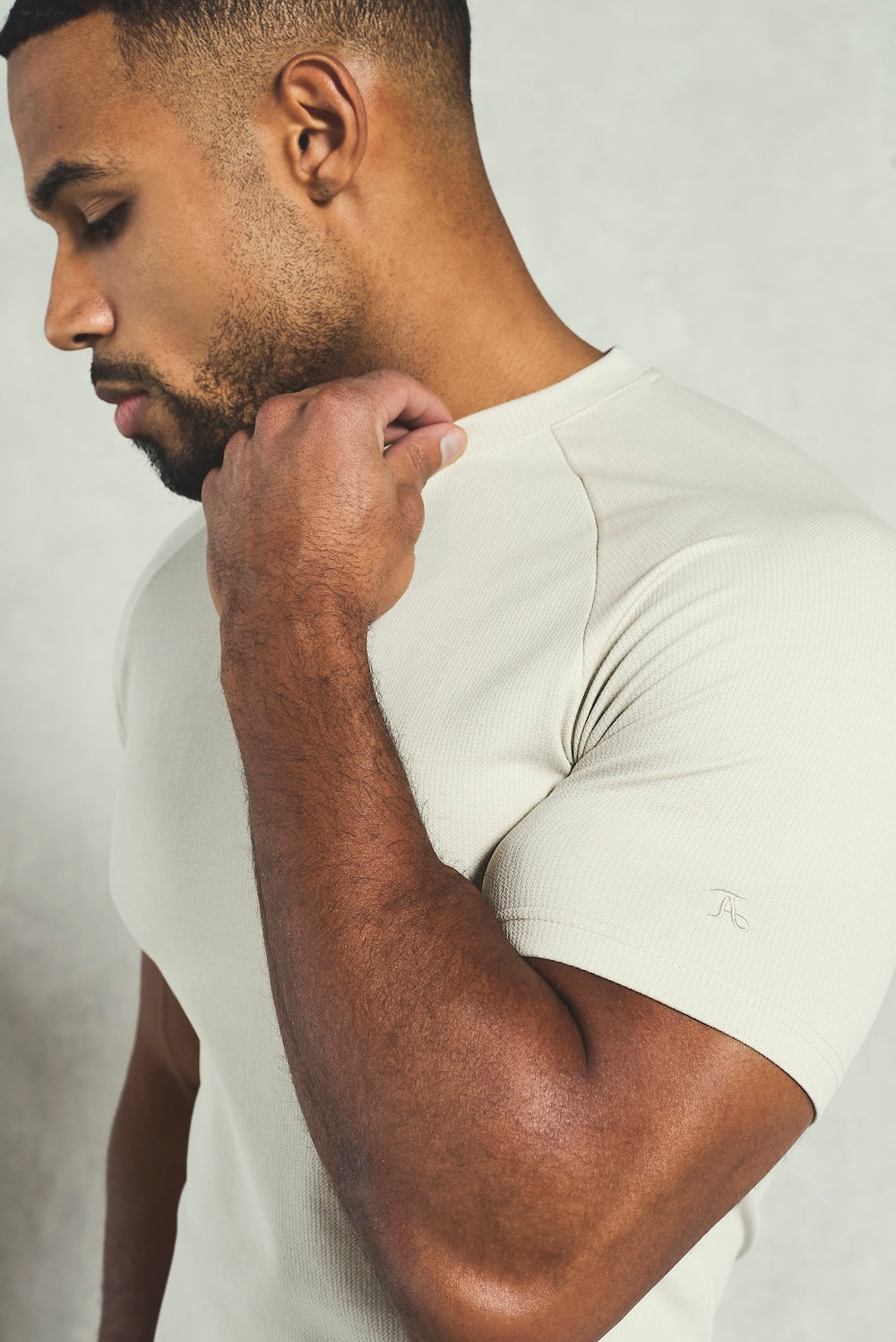 Textured Jersey T-Shirt in Alabaster