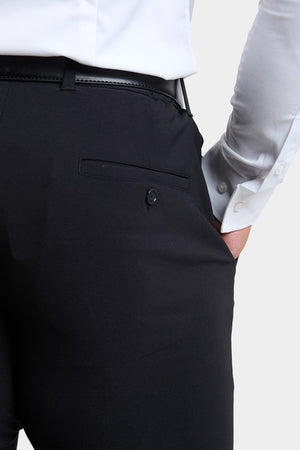 True Muscle Fit Tech Suit Trousers in Black - TAILORED ATHLETE - ROW