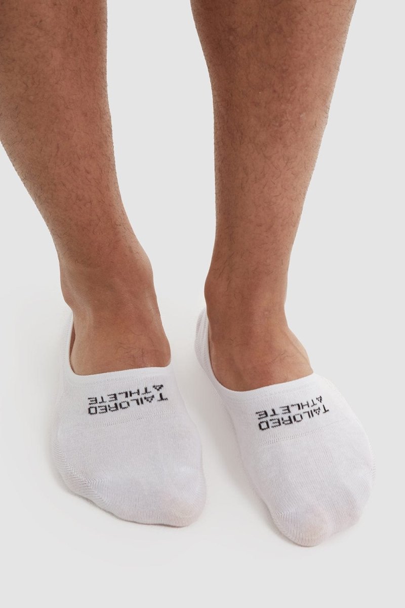 6 Pack No Show Socks in White - TAILORED ATHLETE - ROW