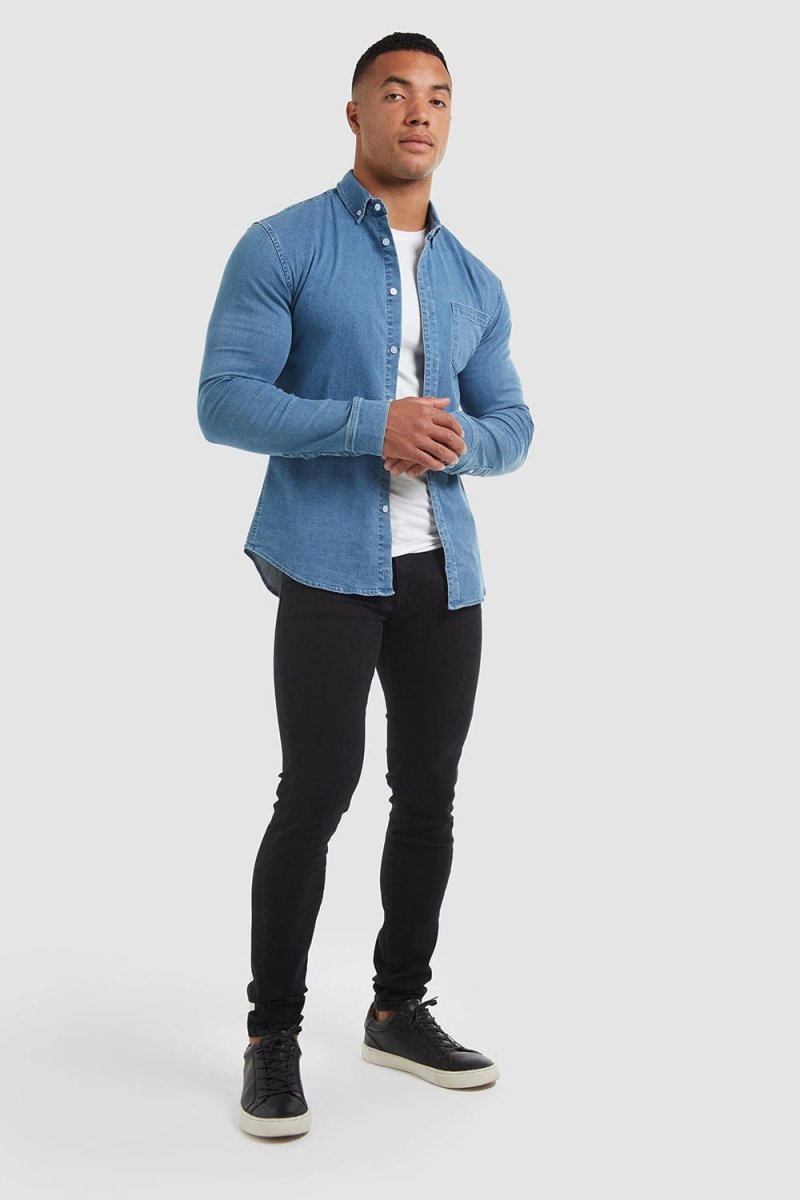 Denim Overshirt in Light Blue - TAILORED ATHLETE - ROW