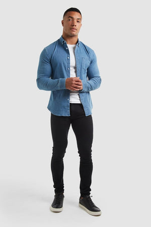 Denim Overshirt in Light Blue - TAILORED ATHLETE - ROW