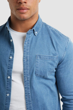 Denim Overshirt in Light Blue - TAILORED ATHLETE - ROW