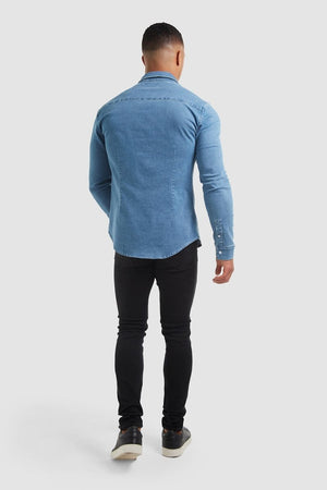 Denim Overshirt in Light Blue - TAILORED ATHLETE - ROW