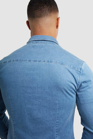 Denim Overshirt in Light Blue - TAILORED ATHLETE - ROW