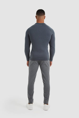 Buttonless Open Collar Polo in Petrol - TAILORED ATHLETE - ROW