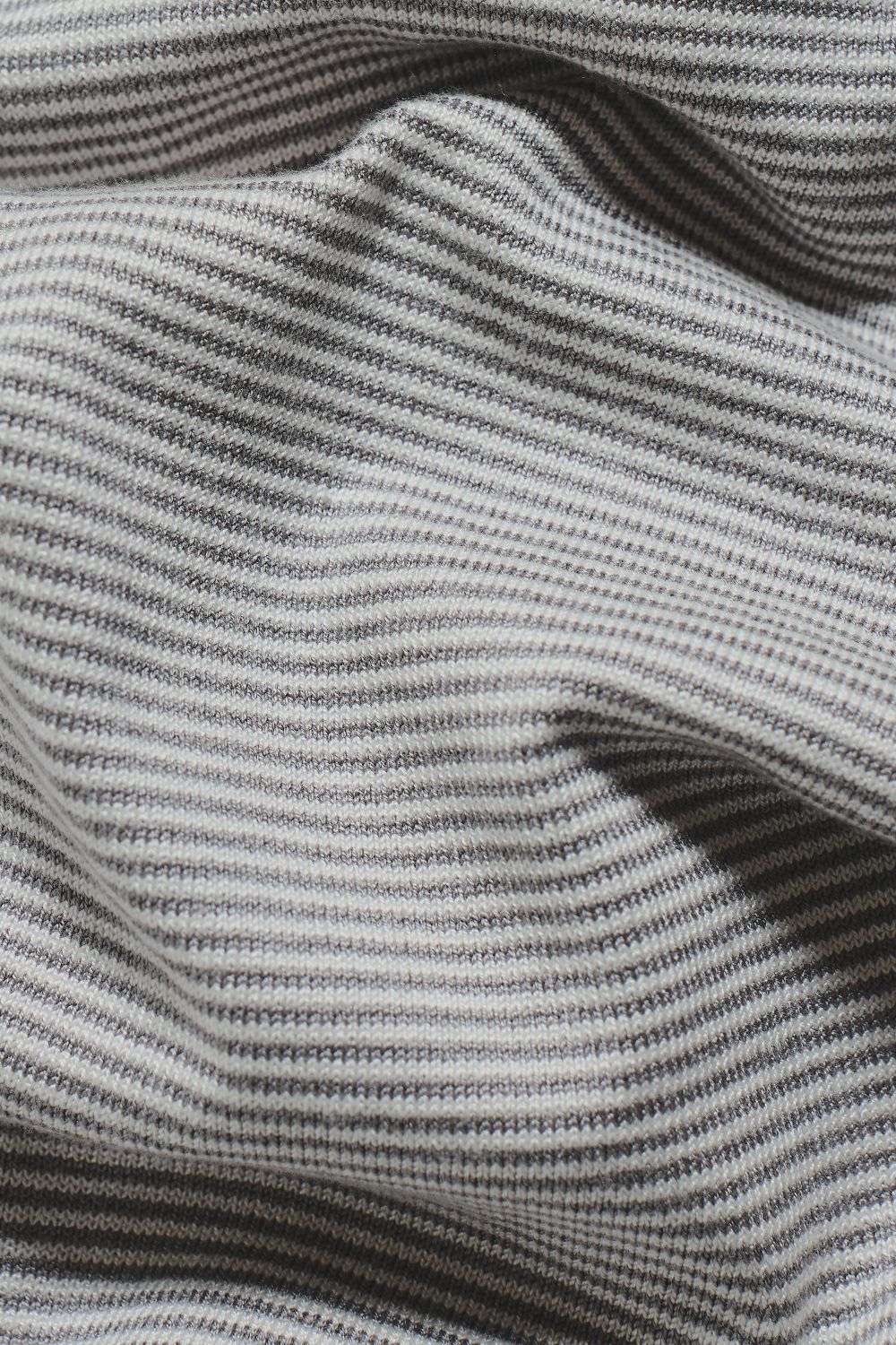 Stripe Knitted T-Shirt in Grey and Off-White