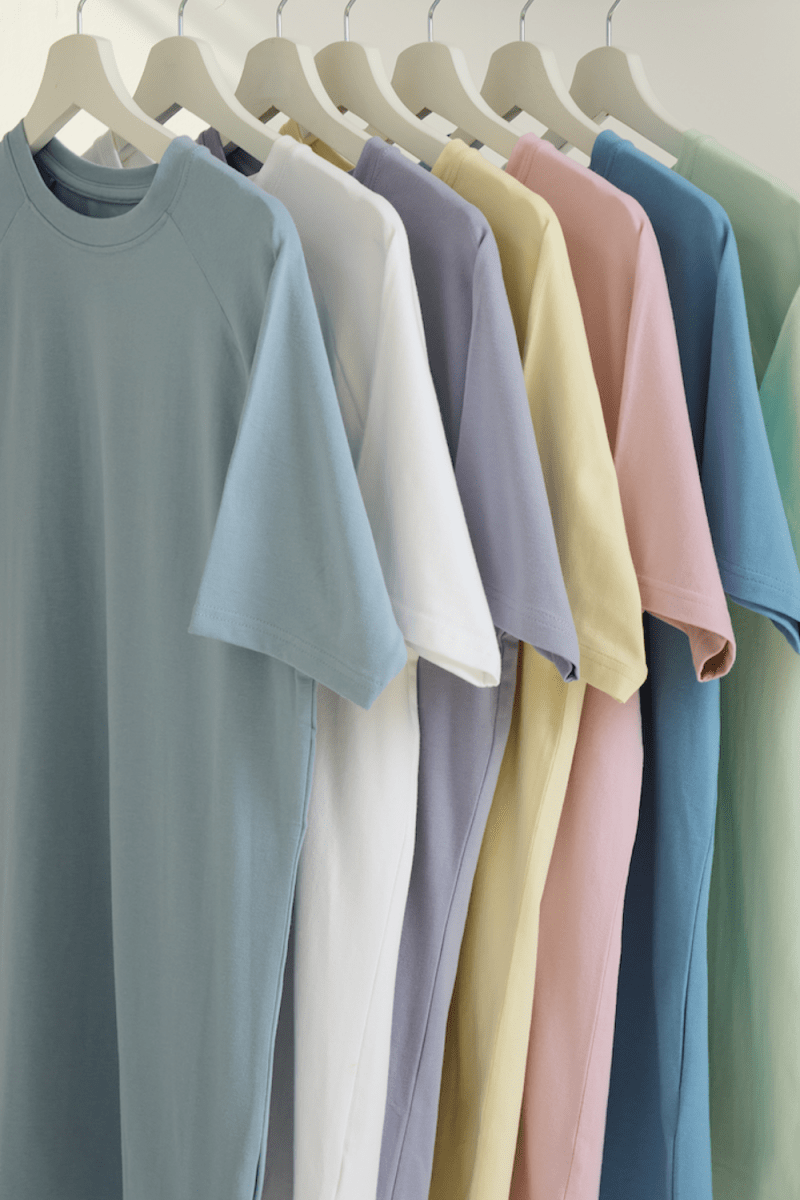 7 Pack Muscle Fit Crew Neck T-Shirt in Mint/ Soft Blue/ Pink/ Lemon/ Lilac/ White/ Pale Blue - TAILORED ATHLETE - ROW