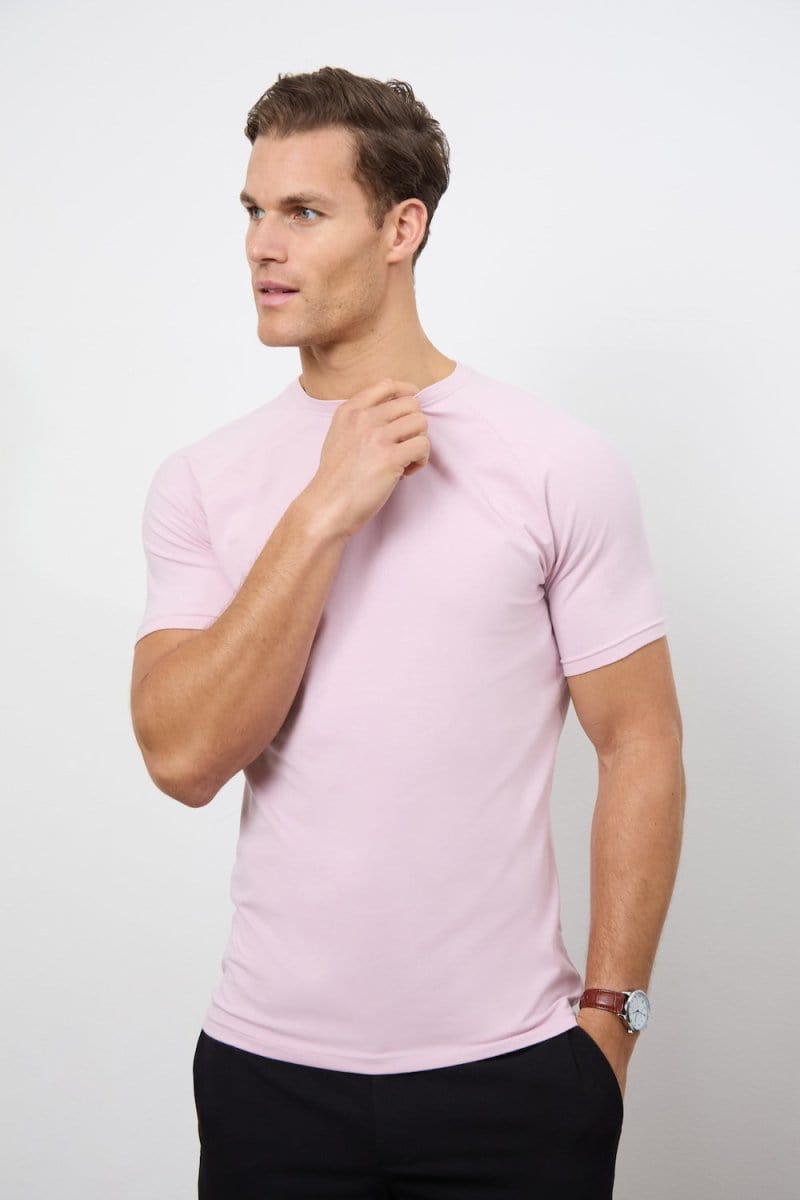 7 Pack Muscle Fit Crew Neck T-Shirt in Mint/ Soft Blue/ Pink/ Lemon/ Lilac/ White/ Pale Blue - TAILORED ATHLETE - ROW
