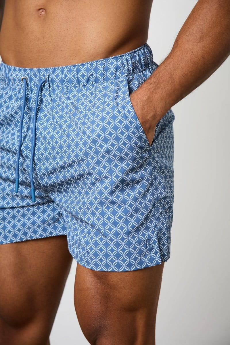 Printed Swim Short in Circle Geo - TAILORED ATHLETE - ROW