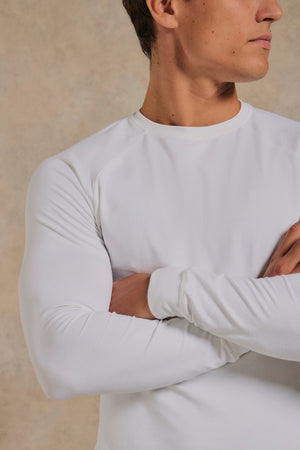 Muscle Fit Signature Long Sleeve T-Shirt in White