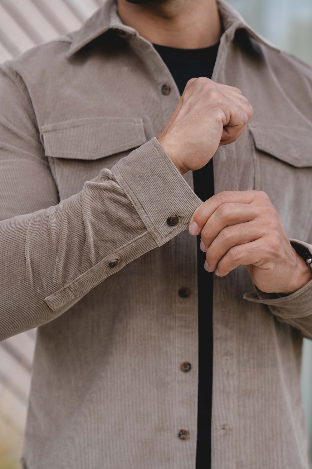 Cord Overshirt in Mole