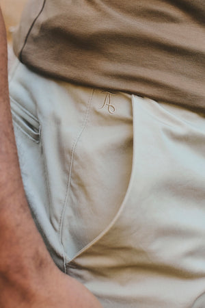 Muscle Fit Stretch Chino Shorts - Shorter Length in Stone