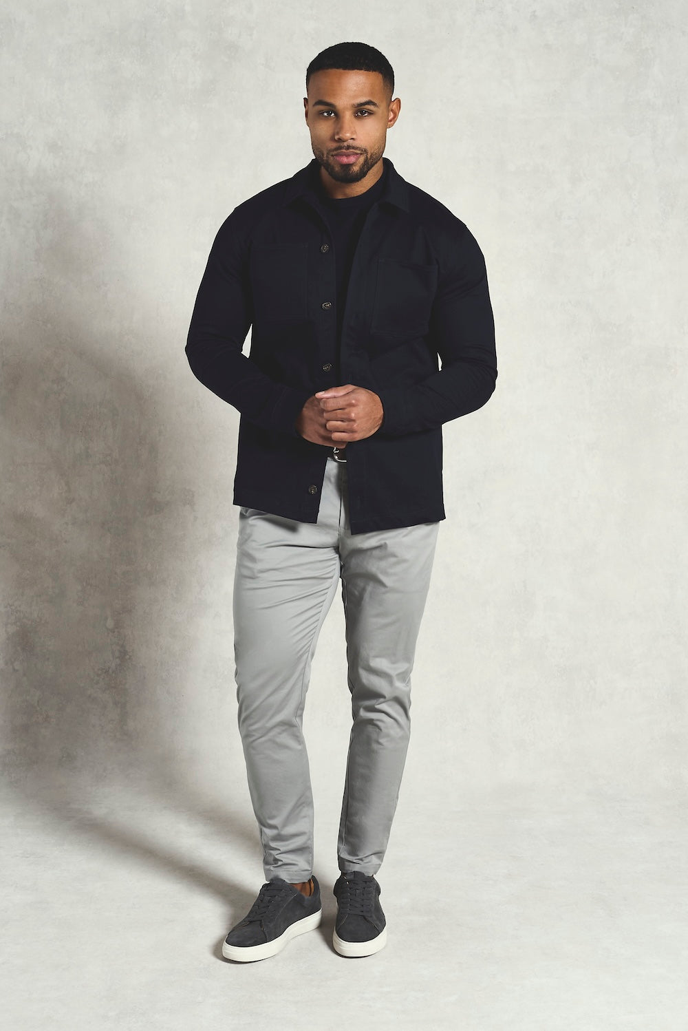 Cotton Rich Overshirt in Navy