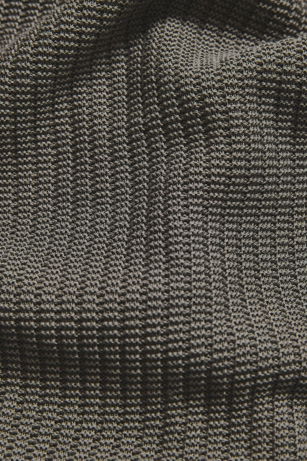 Cotton Textured Knitted Open Collar Polo Shirt in Mole