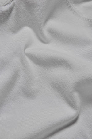 Cotton Blend Roll Neck Jumper in Winter White