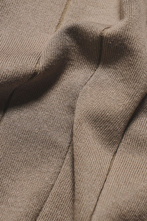 Ribbed Knitted Shirt in Mushroom