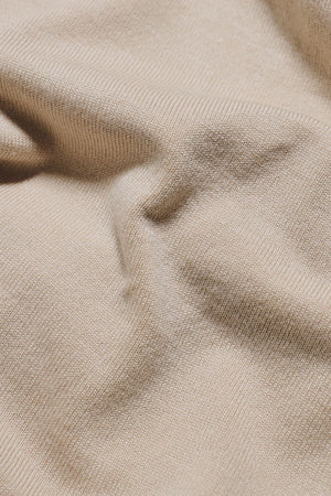 Contrast Tipped Knitted T-Shirt in Light Stone