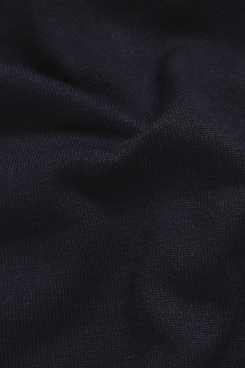 Open Collar Knitted Polo Shirt in Navy