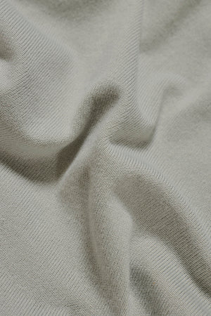 Open Collar Knitted Polo Shirt in Pale Duck Egg