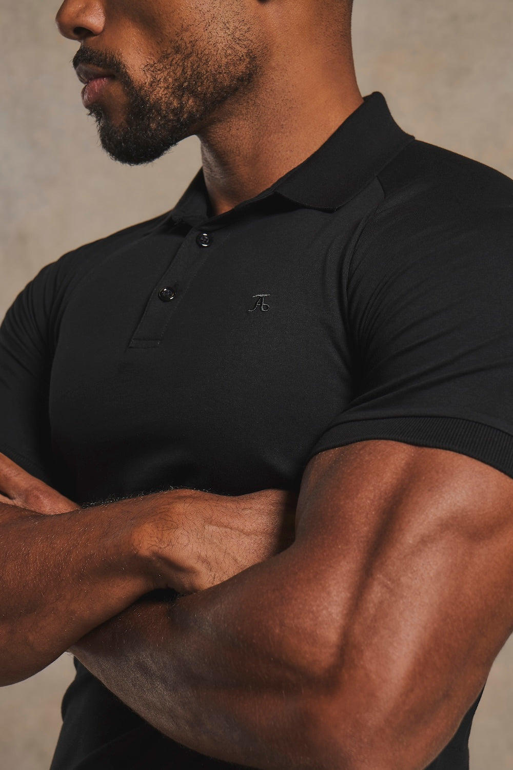 Muscle Fit Signature Polo Shirt in Black