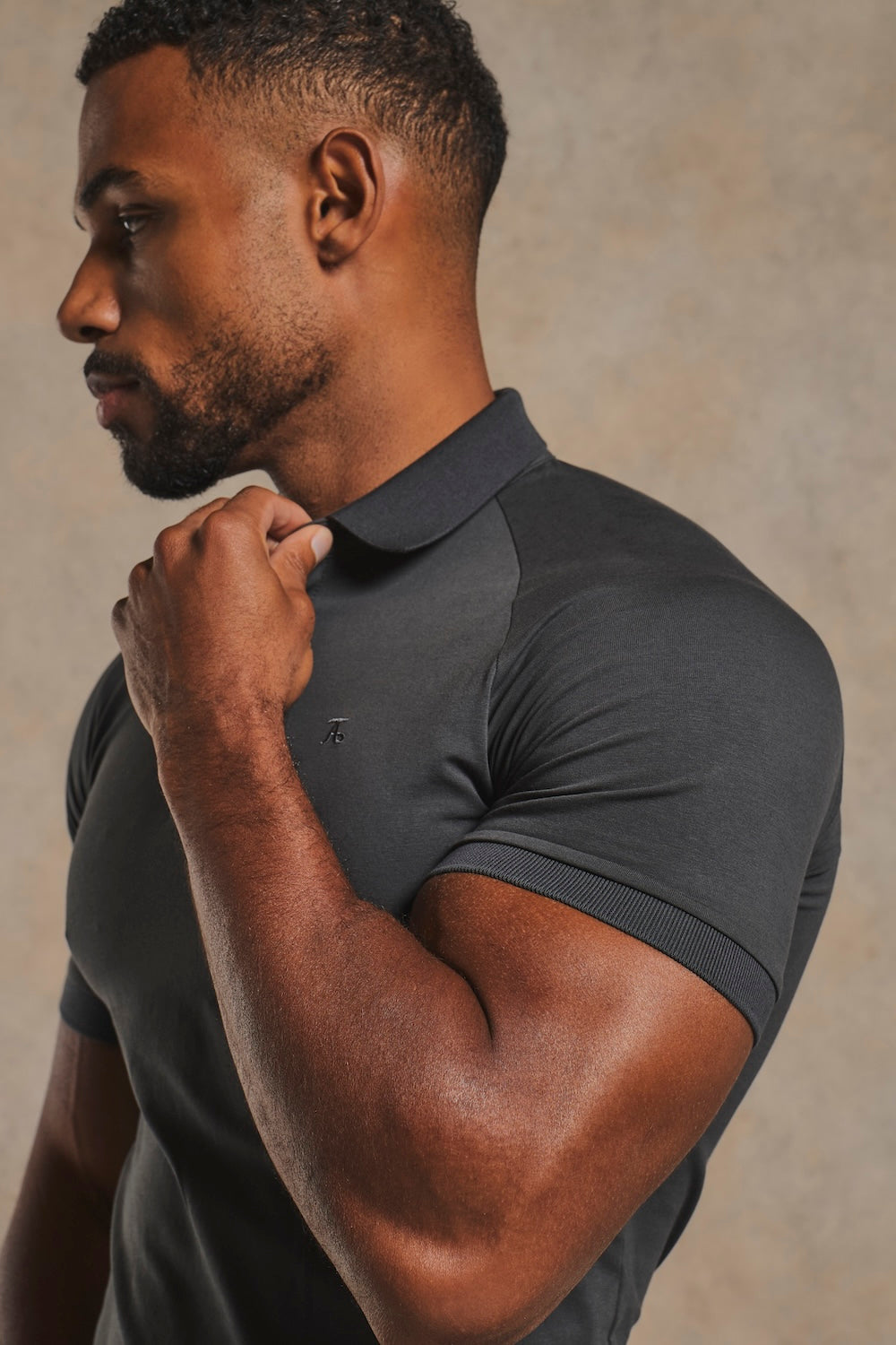 Muscle Fit Signature Polo Shirt in Charcoal
