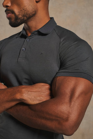 Muscle Fit Signature Polo Shirt in Charcoal