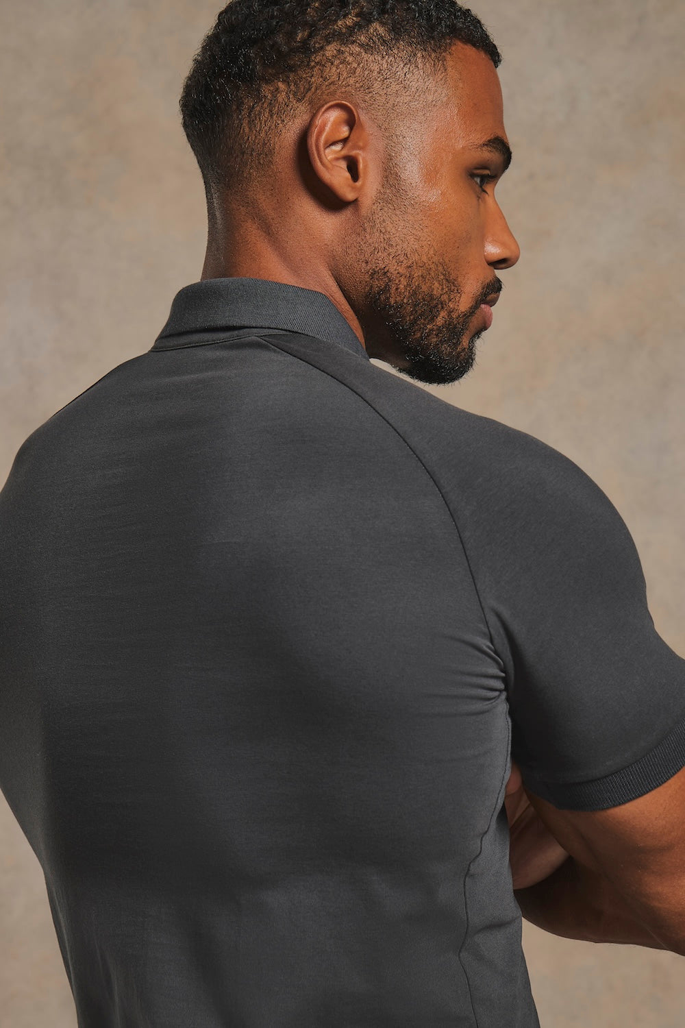 Muscle Fit Signature Polo Shirt in Charcoal