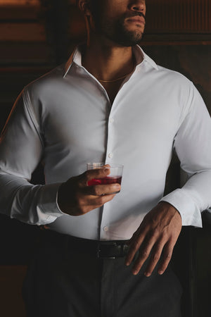 Muscle Fit Dress Shirt in White