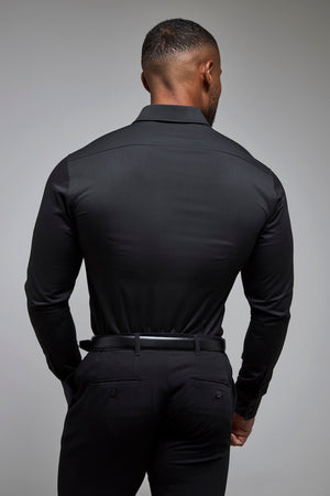 Muscle Fit Dress Shirt in Black