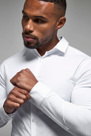 Muscle Fit Dress Shirt in White
