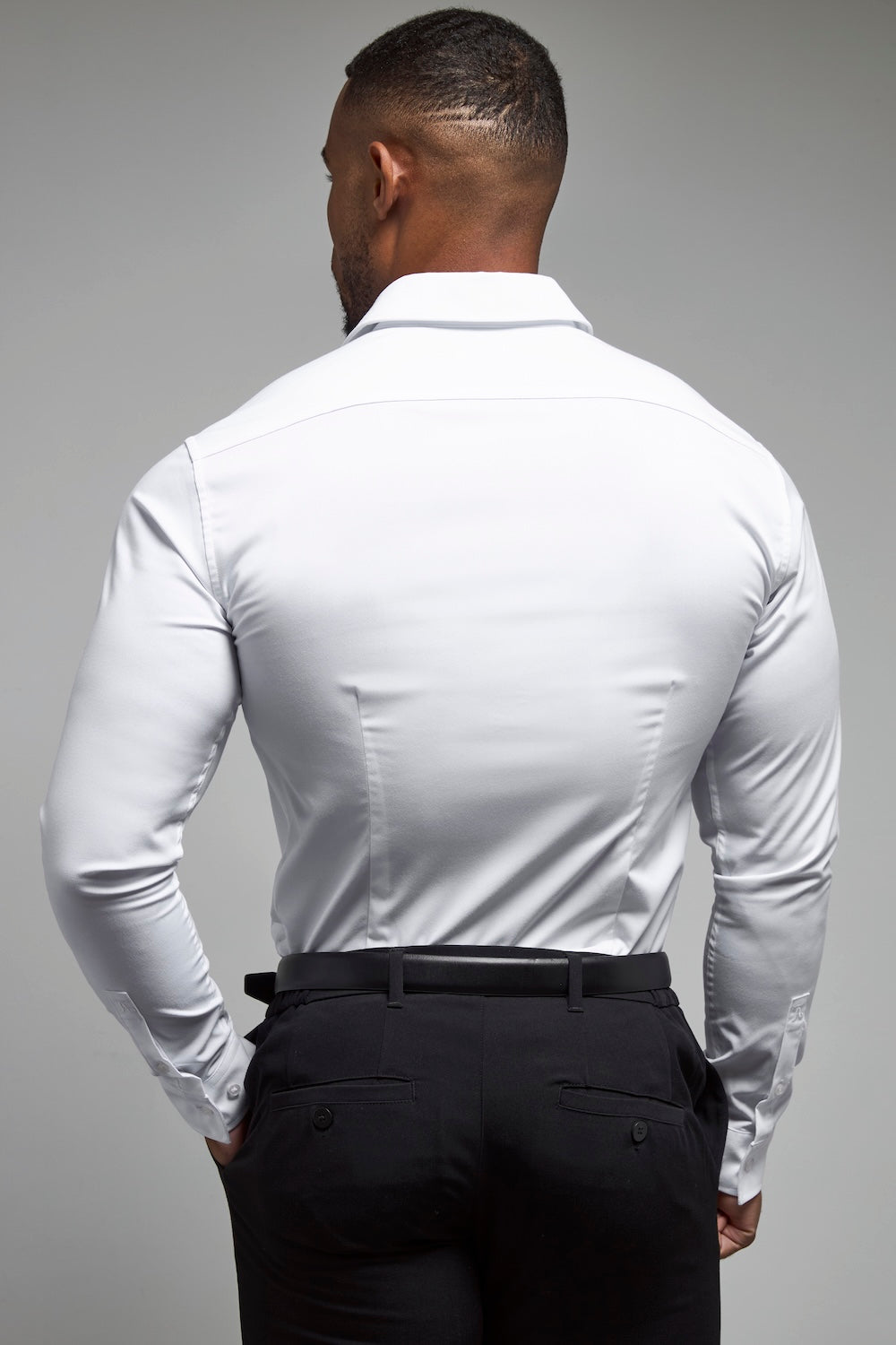 Muscle Fit Dress Shirt in White