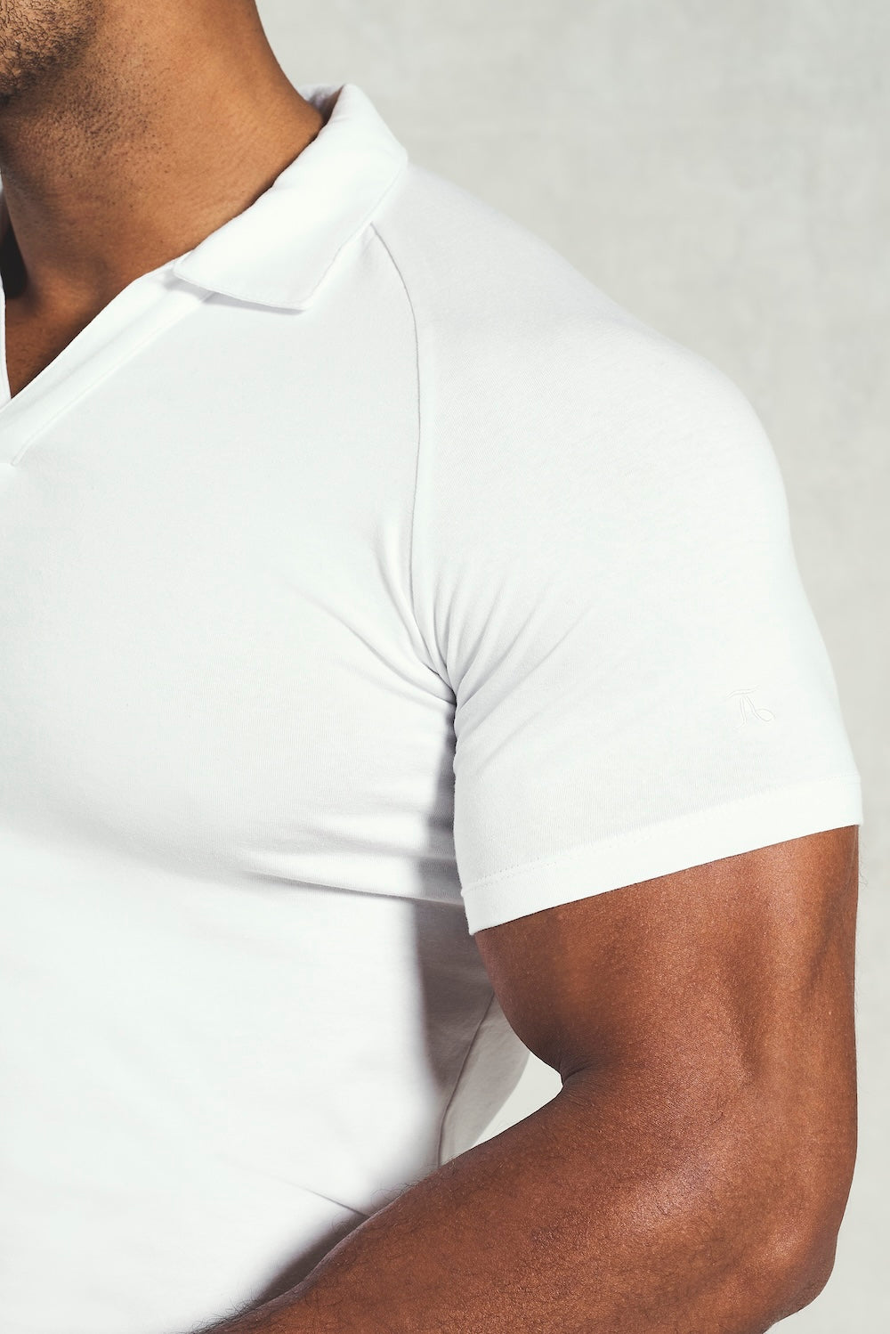 Essential Jersey Buttonless Polo Shirt in White