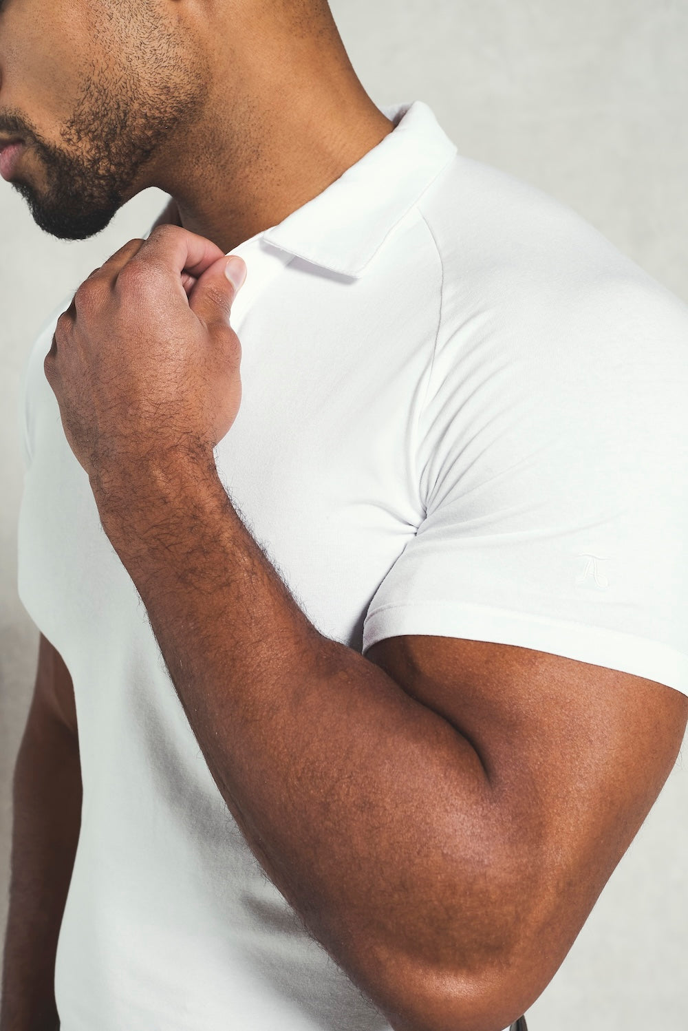 Essential Jersey Buttonless Polo Shirt in White