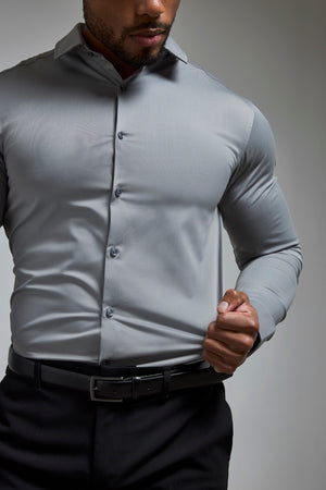 Muscle Fit Dress Shirt in Grey