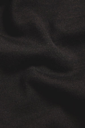 Extra Fine Merino Wool Crew Neck Jumper in Bitter Chocolate