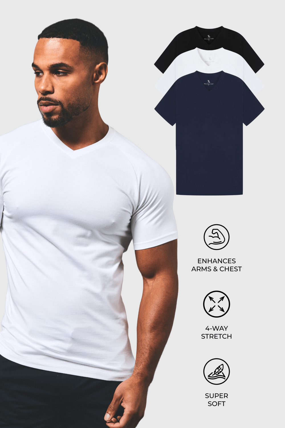 Muscle Fit Favourites V-Neck 3-Pack