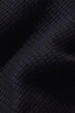 Fisherman Crew Neck Jumper in Navy