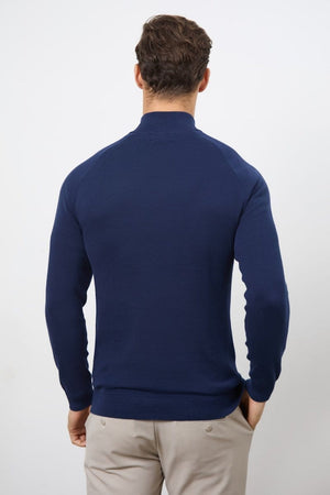 Half Zip Neck in Navy - TAILORED ATHLETE - ROW