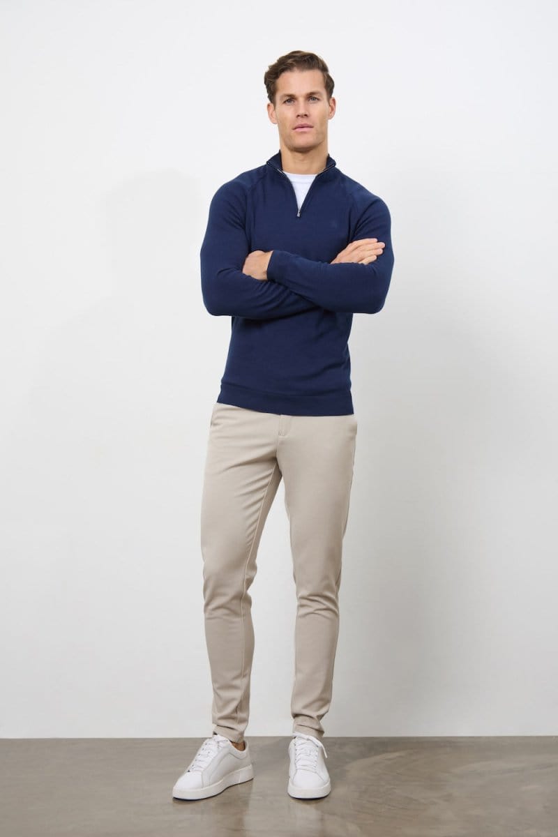 Half Zip Neck in Navy - TAILORED ATHLETE - ROW