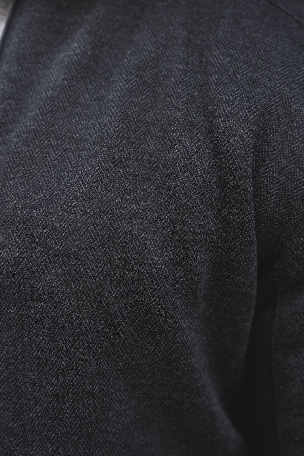 Herringbone Bomber Jacket in Dark Charcoal