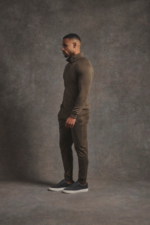 Interlock Sweat Jogger in Deep Khaki
