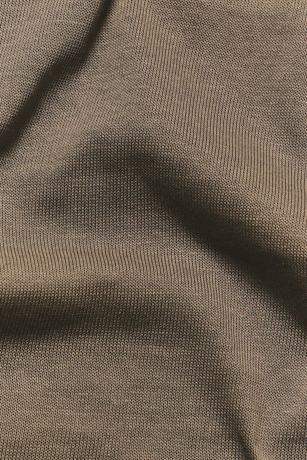 Knit Look T-Shirt in Khaki