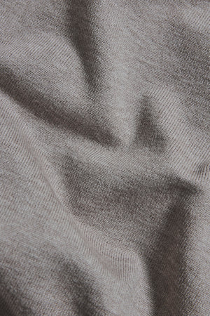 Knitted Half Zip Polo Shirt in Dark Oatmeal