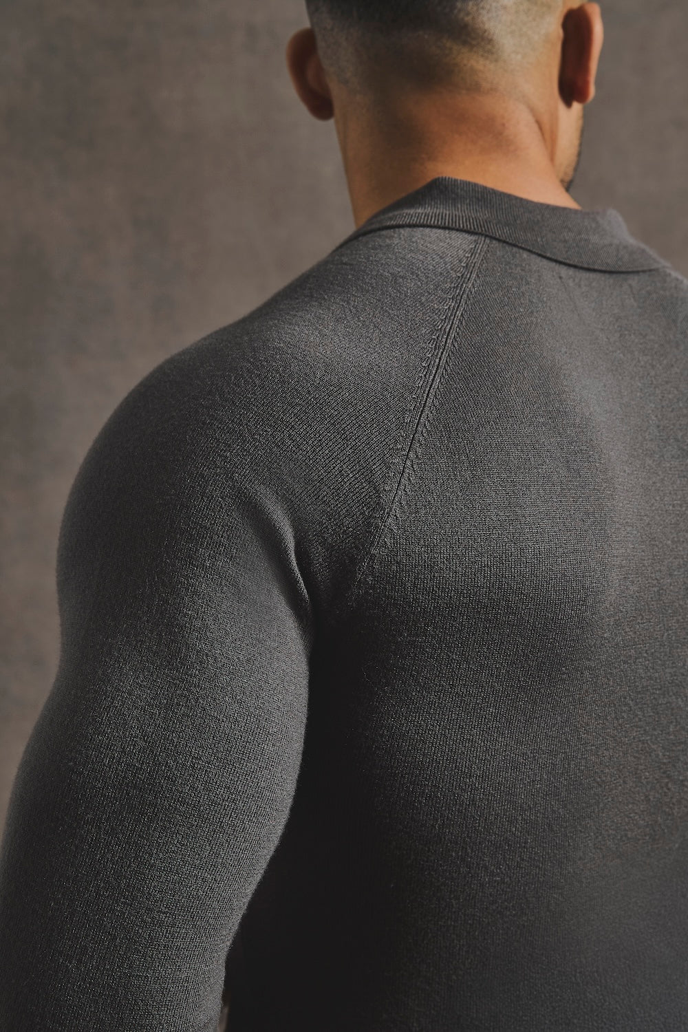 Knitted Polo Shirt in Mocha