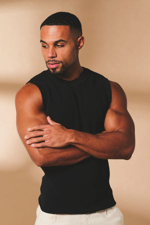 Knitted Vest in Black