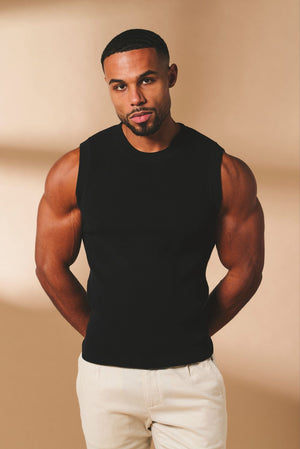 Knitted Vest in Black