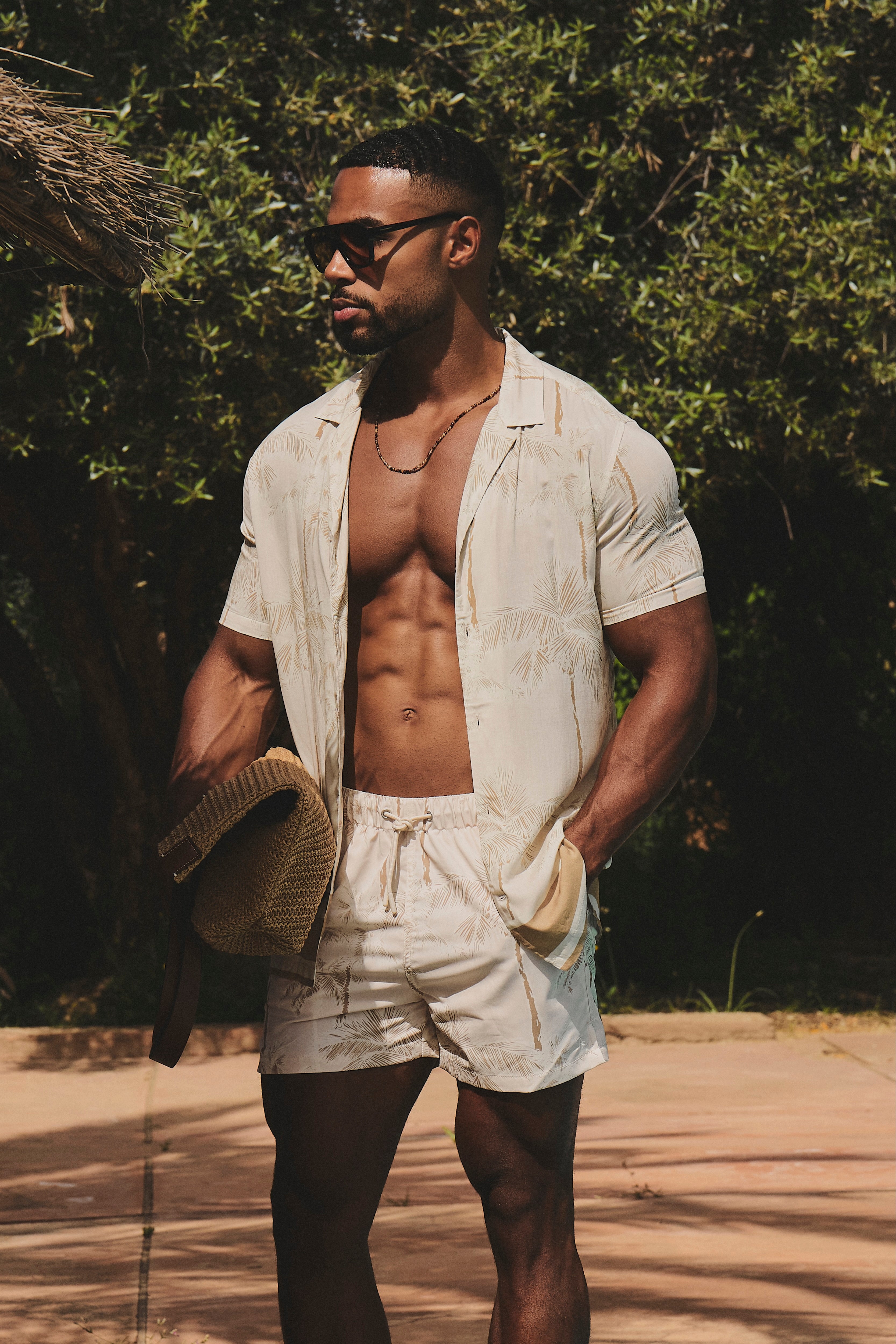 Palm Printed Shirt in Neutral