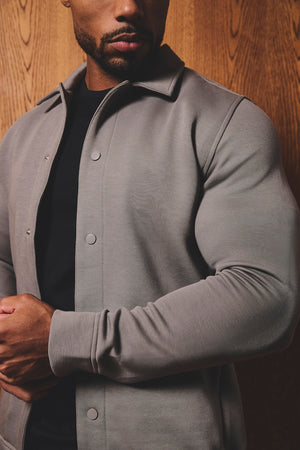 Luxe Sweat Shacket in Mushroom