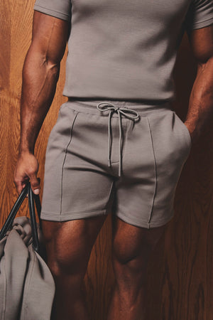 Luxe Sweat Shorts in Mushroom