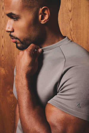 Luxe Sweat T-Shirt in Mushroom
